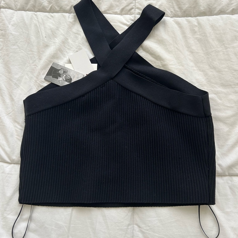 Sincerely Jules Black Cross Strap Top